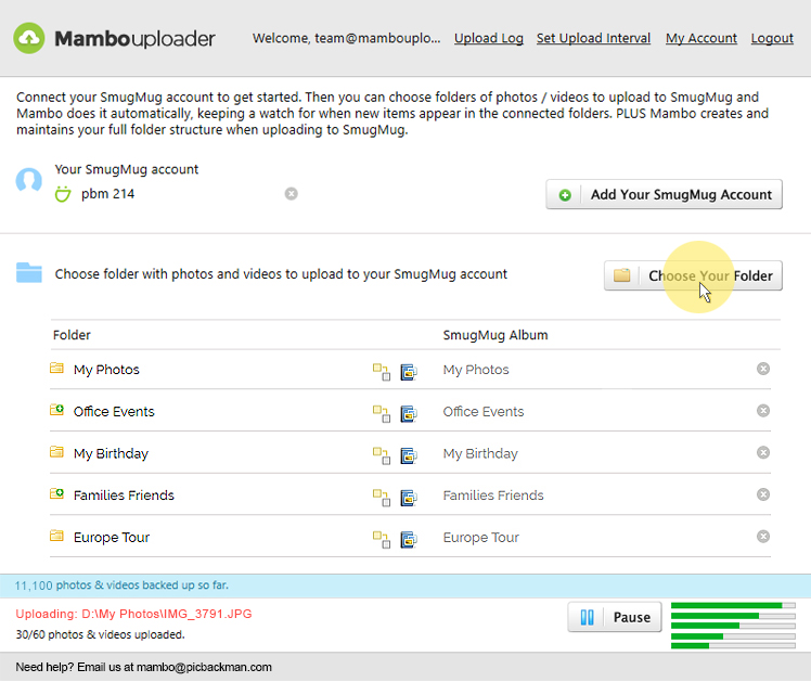 Mambo Photo Uploader Dashboard